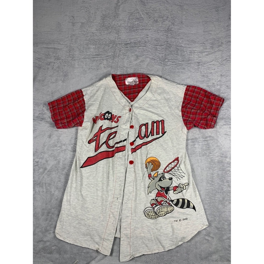 Vintage 90s Nite Images Wascoons Team Button-Up Jersey Mens OS Gray 1999